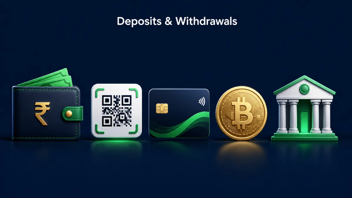 1Win UPI, PhonePe, Paytm and crypto payments